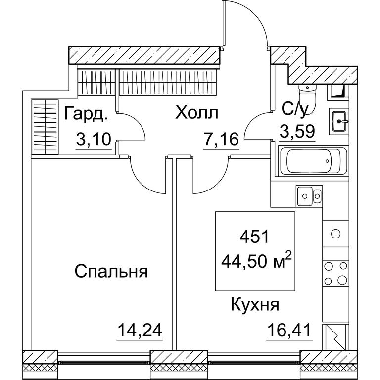 1-BD Apartment Sale, 45.44 sq. m. at SEZAR CITY, 2nd Khoroshyovsky Drive, Moscow, Russia #1 1-BD Apartment Sale, 45.44 sq. m. at SEZAR CITY, 2nd Khoroshyovsky Drive, Moscow, Russia #1