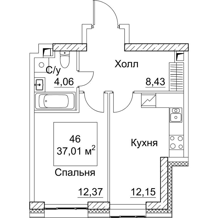 1-BD Apartment Sale, 37.01平方米 at SEZAR CITY, 2nd Khoroshyovsky Drive, Moscow, Russia #1 1-BD Apartment Sale, 37.01平方米 at SEZAR CITY, 2nd Khoroshyovsky Drive, Moscow, Russia #1