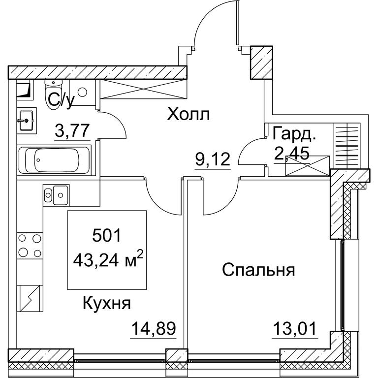 1-BD Apartment Sale, 44.3 sq. m. at SEZAR CITY, 2nd Khoroshyovsky Drive, Moscow, Russia #1 1-BD Apartment Sale, 44.3 sq. m. at SEZAR CITY, 2nd Khoroshyovsky Drive, Moscow, Russia #1