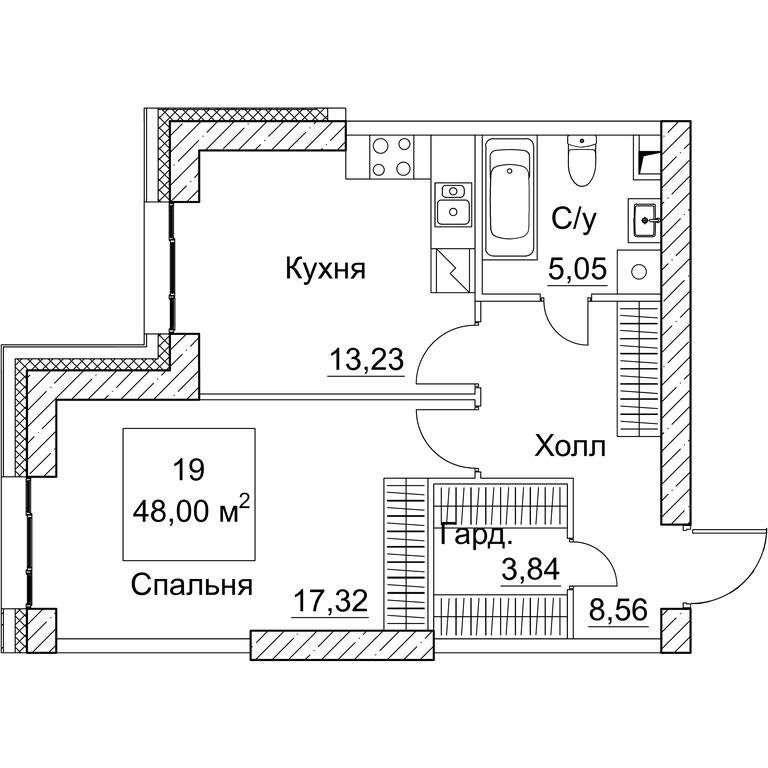 1-BD Apartment Sale, 48 sq. m. at SEZAR CITY, 2nd Khoroshyovsky Drive, Moscow, Russia #1 1-BD Apartment Sale, 48 sq. m. at SEZAR CITY, 2nd Khoroshyovsky Drive, Moscow, Russia #1