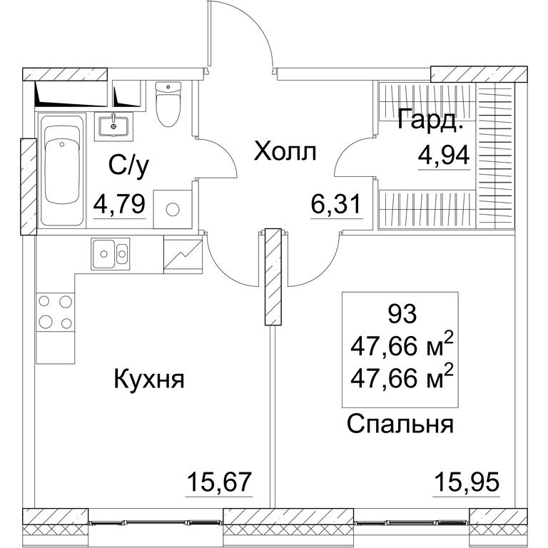 1-BD Apartment Sale, 47.66 sq. m. at SEZAR CITY, 2nd Khoroshyovsky Drive, Moscow, Russia #1 1-BD Apartment Sale, 47.66 sq. m. at SEZAR CITY, 2nd Khoroshyovsky Drive, Moscow, Russia #1