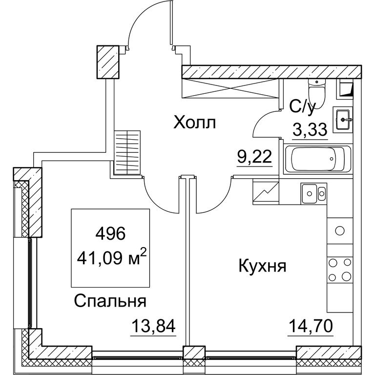 1-BD Apartment Sale, 42.15 sq. m. at SEZAR CITY, 2nd Khoroshyovsky Drive, Moscow, Russia #1 1-BD Apartment Sale, 42.15 sq. m. at SEZAR CITY, 2nd Khoroshyovsky Drive, Moscow, Russia #1