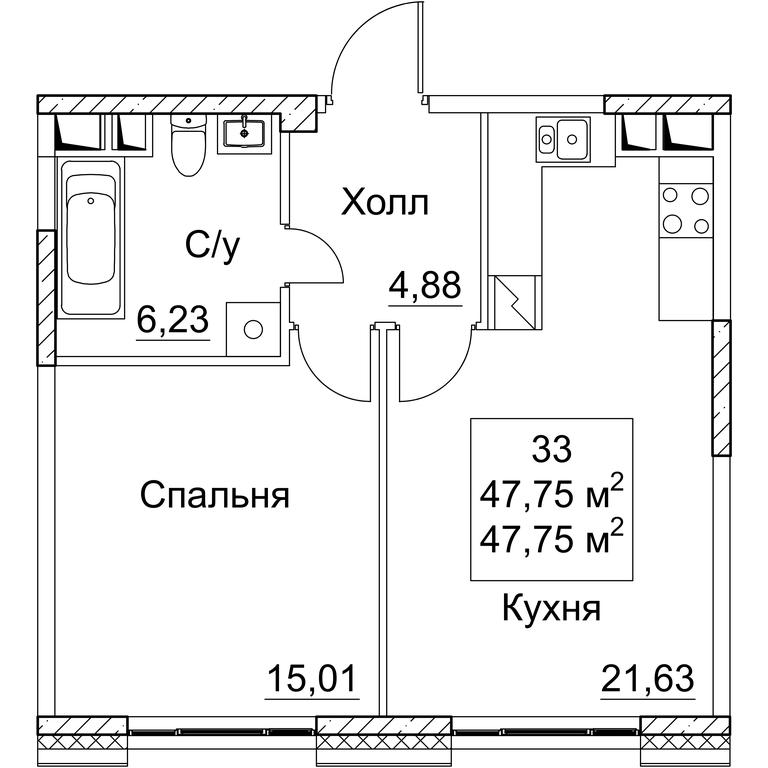Продажа 1-комн. квартиры, 47,75 м² в ЖК «SEZAR CITY», 2-й Хорошёвский проезд, Москва, Россия #1 Продажа 1-комн. квартиры, 47,75 м² в ЖК «SEZAR CITY», 2-й Хорошёвский проезд, Москва, Россия #1