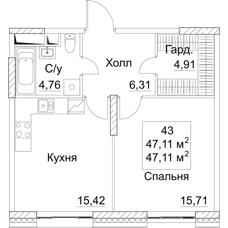 Продажа 1-комн. квартиры, 47,11 м² в ЖК «SEZAR CITY», 2-й Хорошёвский проезд, Москва, Россия #1 Продажа 1-комн. квартиры, 47,11 м² в ЖК «SEZAR CITY», 2-й Хорошёвский проезд, Москва, Россия #1