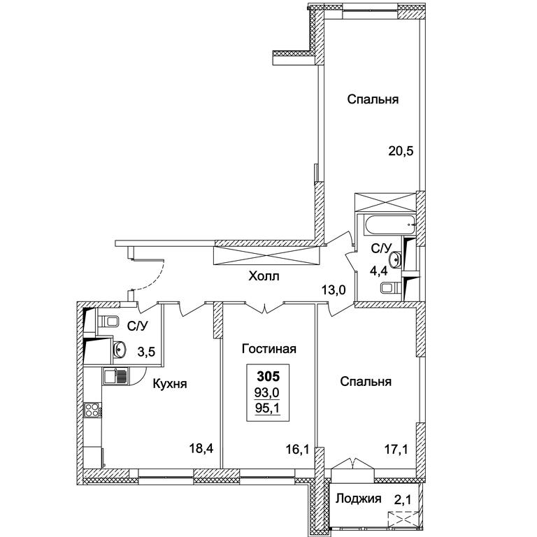 3-BD Apartment Sale, 95.1平方米 at Dinastiya, Khoroshyovskoye Highway, Moscow, Russia #1 3-BD Apartment Sale, 95.1平方米 at Dinastiya, Khoroshyovskoye Highway, Moscow, Russia #1