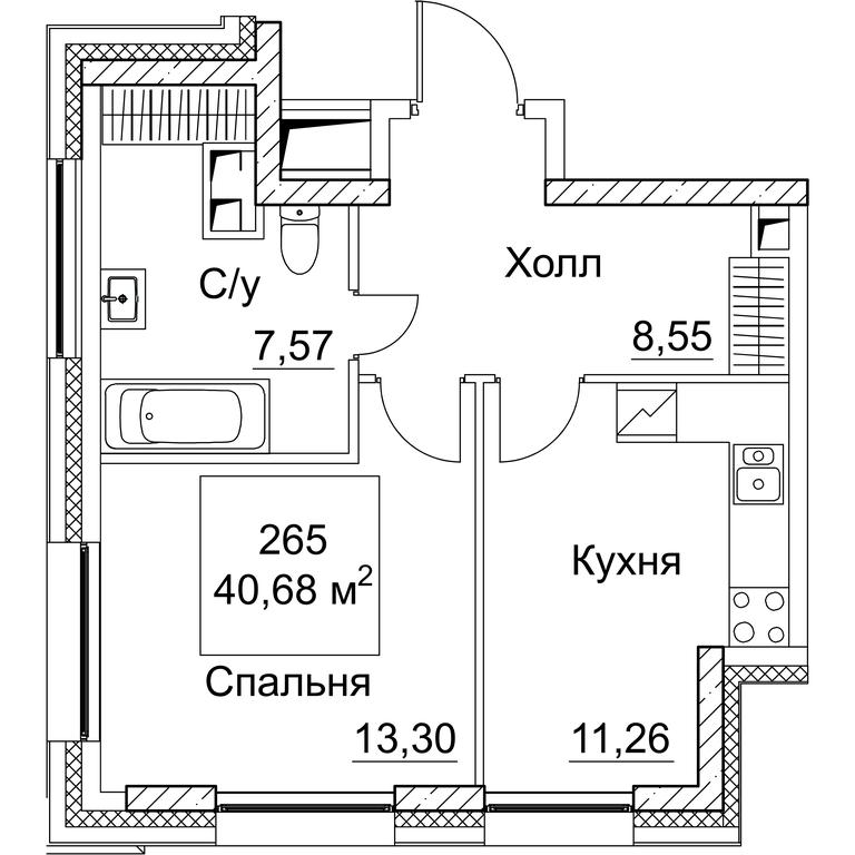 1-BD Apartment Sale, 40.68平方米 at SEZAR CITY, 2nd Khoroshyovsky Drive, Moscow, Russia #1 1-BD Apartment Sale, 40.68平方米 at SEZAR CITY, 2nd Khoroshyovsky Drive, Moscow, Russia #1