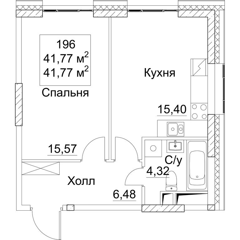 1-BD Apartment Sale, 41.77平方米 at SEZAR CITY, 2nd Khoroshyovsky Drive, Moscow, Russia #1 1-BD Apartment Sale, 41.77平方米 at SEZAR CITY, 2nd Khoroshyovsky Drive, Moscow, Russia #1