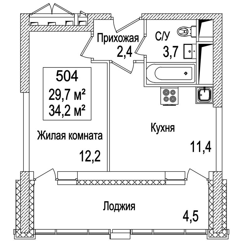 1-BD Apartment Sale, 34.7 sq. m. at Rasskazovo, Andreya Tarkovskogo Boulevard, Vnukovskoye Settlement, Moscow, Russia #2