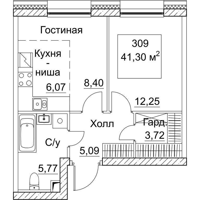 1-BD Apartment Sale, 41.3 sq. m. at SEZAR CITY, 2nd Khoroshyovsky Drive, Moscow, Russia #1 1-BD Apartment Sale, 41.3 sq. m. at SEZAR CITY, 2nd Khoroshyovsky Drive, Moscow, Russia #1