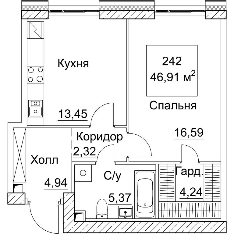 1-BD Apartment Sale, 46.91 sq. m. at SEZAR CITY, 2nd Khoroshyovsky Drive, Moscow, Russia #1 1-BD Apartment Sale, 46.91 sq. m. at SEZAR CITY, 2nd Khoroshyovsky Drive, Moscow, Russia #1