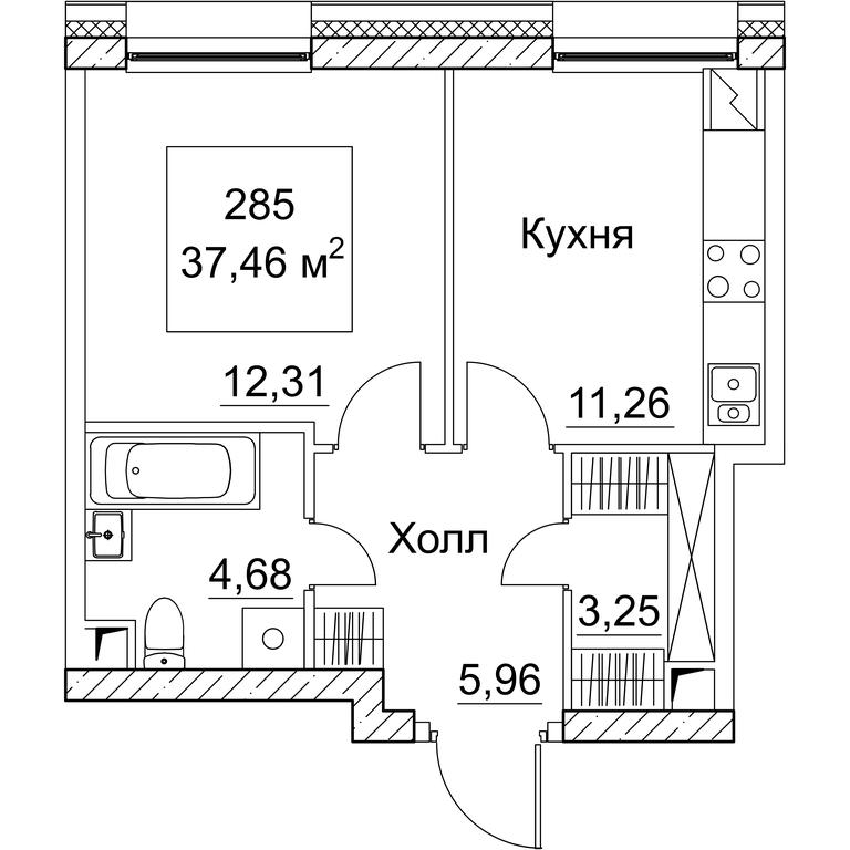 1-BD Apartment Sale, 37.46 sq. m. at SEZAR CITY, 2nd Khoroshyovsky Drive, Moscow, Russia #1 1-BD Apartment Sale, 37.46 sq. m. at SEZAR CITY, 2nd Khoroshyovsky Drive, Moscow, Russia #1
