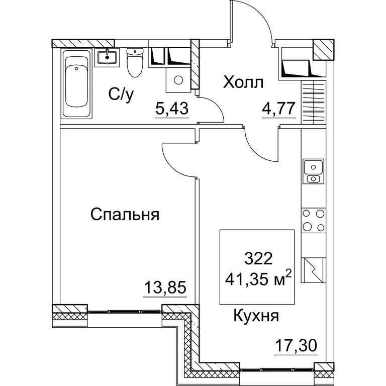 1-BD Apartment Sale, 41.35 sq. m. at SEZAR CITY, 2nd Khoroshyovsky Drive, Moscow, Russia #1 1-BD Apartment Sale, 41.35 sq. m. at SEZAR CITY, 2nd Khoroshyovsky Drive, Moscow, Russia #1