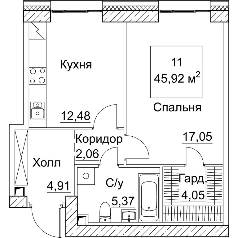 1-BD Apartment Sale, 45.92 sq. m. at SEZAR CITY, 2nd Khoroshyovsky Drive, Moscow, Russia #1 1-BD Apartment Sale, 45.92 sq. m. at SEZAR CITY, 2nd Khoroshyovsky Drive, Moscow, Russia #1