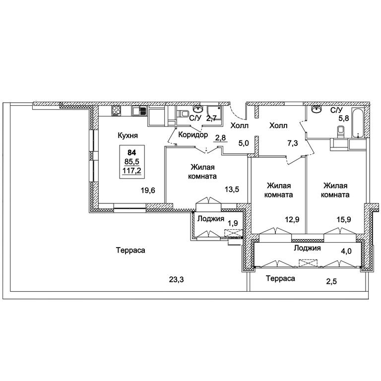 3-BD Apartment Sale, 117.2平方米 at Dinastiya, Khoroshyovskoye Highway, Moscow, Russia #1 3-BD Apartment Sale, 117.2平方米 at Dinastiya, Khoroshyovskoye Highway, Moscow, Russia #1