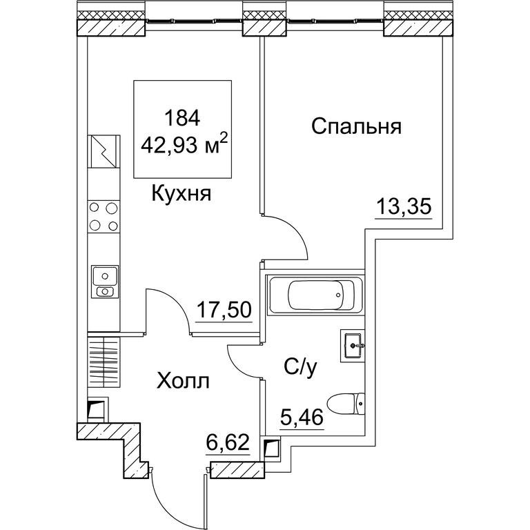 1-BD Apartment Sale, 42.93 sq. m. at SEZAR CITY, 2nd Khoroshyovsky Drive, Moscow, Russia #1 1-BD Apartment Sale, 42.93 sq. m. at SEZAR CITY, 2nd Khoroshyovsky Drive, Moscow, Russia #1