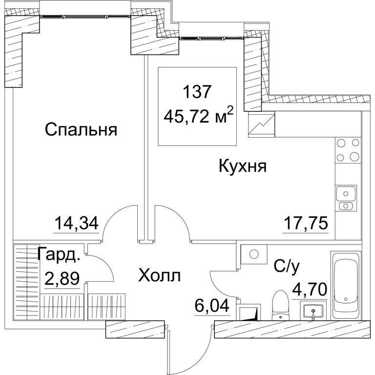 1-BD Apartment Sale, 46.66 sq. m. at SEZAR CITY, 2nd Khoroshyovsky Drive, Moscow, Russia #1 1-BD Apartment Sale, 46.66 sq. m. at SEZAR CITY, 2nd Khoroshyovsky Drive, Moscow, Russia #1