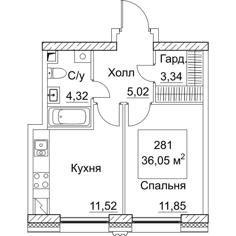 1-BD Apartment Sale, 36.05 sq. m. at SEZAR CITY, 2nd Khoroshyovsky Drive, Moscow, Russia #1 1-BD Apartment Sale, 36.05 sq. m. at SEZAR CITY, 2nd Khoroshyovsky Drive, Moscow, Russia #1