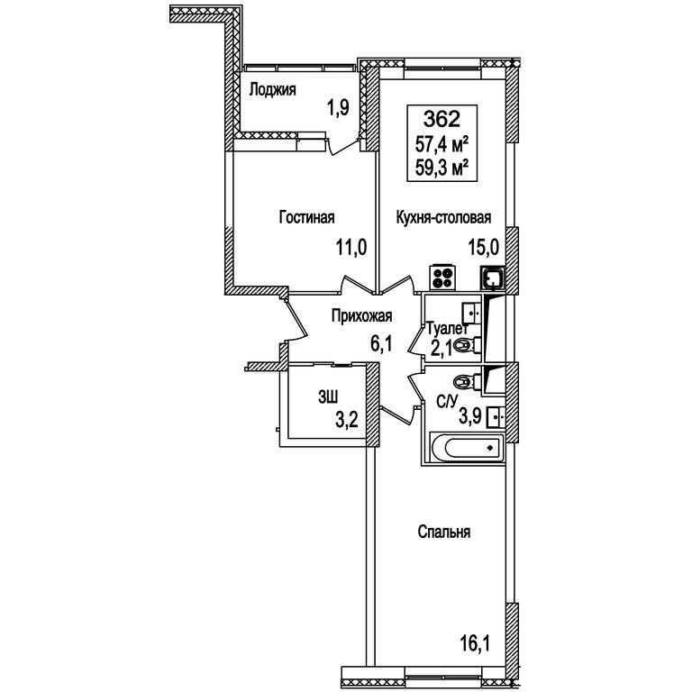 2-BD Apartment Sale, 59.3 sq. m. at Rasskazovo, Andreya Tarkovskogo Boulevard, Vnukovskoye Settlement, Moscow, Russia #2 2-BD Apartment Sale, 59.3 sq. m. at Rasskazovo, Andreya Tarkovskogo Boulevard, Vnukovskoye Settlement, Moscow, Russia #2