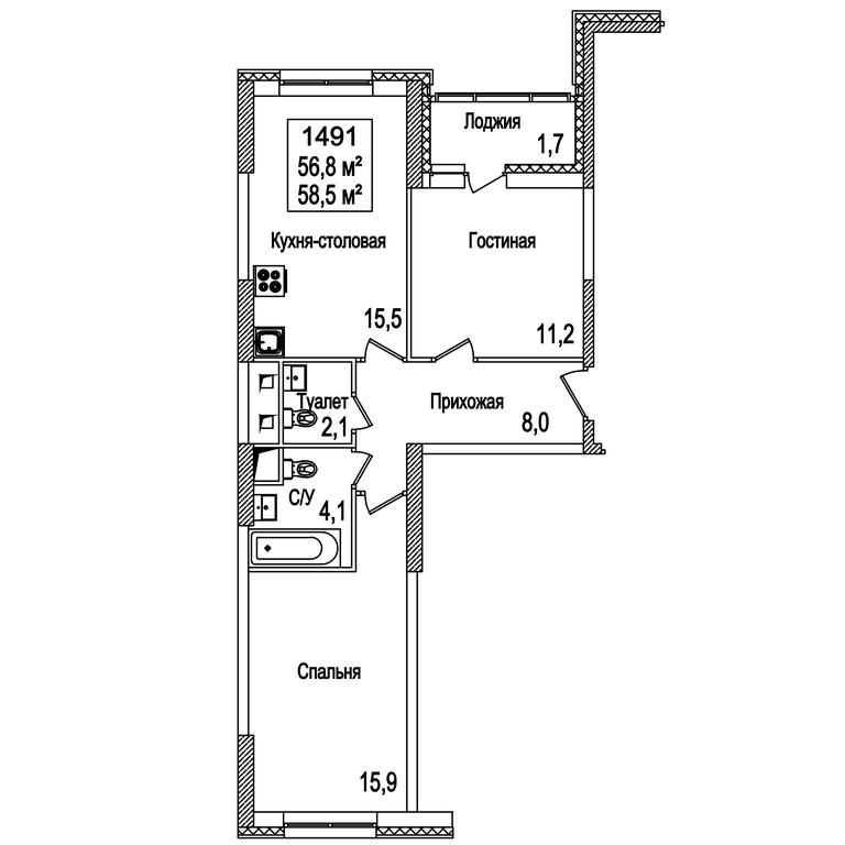 2-BD Apartment Sale, 58.9平方米 at Rasskazovo, Andreya Tarkovskogo Boulevard, Vnukovskoye Settlement, Moscow, Russia #1 2-BD Apartment Sale, 58.9平方米 at Rasskazovo, Andreya Tarkovskogo Boulevard, Vnukovskoye Settlement, Moscow, Russia #1