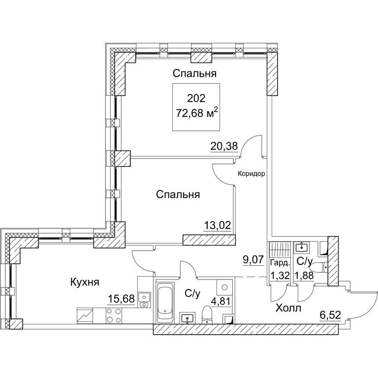 2-BD Apartment Sale, 74.09 sq. m. at SEZAR CITY, 2nd Khoroshyovsky Drive, Moscow, Russia #1 2-BD Apartment Sale, 74.09 sq. m. at SEZAR CITY, 2nd Khoroshyovsky Drive, Moscow, Russia #1