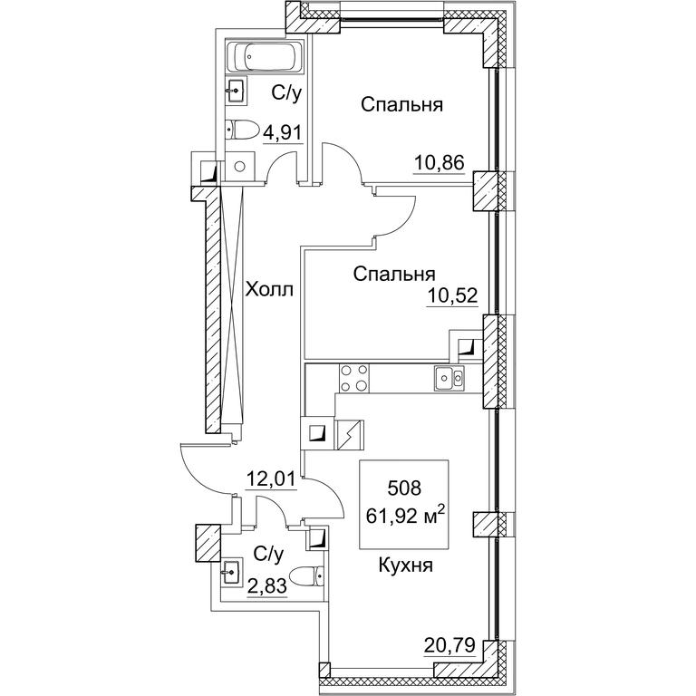 2-BD Apartment Sale, 63.51 sq. m. at SEZAR CITY, 2nd Khoroshyovsky Drive, Moscow, Russia #1 2-BD Apartment Sale, 63.51 sq. m. at SEZAR CITY, 2nd Khoroshyovsky Drive, Moscow, Russia #1