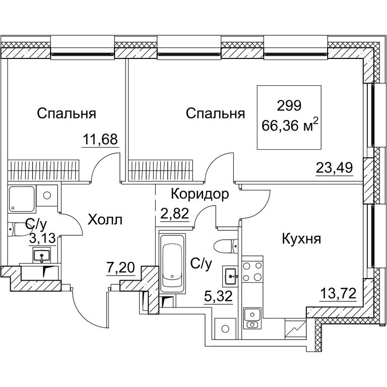 2-BD Apartment Sale, 67.36 sq. m. at SEZAR CITY, 2nd Khoroshyovsky Drive, Moscow, Russia #1 2-BD Apartment Sale, 67.36 sq. m. at SEZAR CITY, 2nd Khoroshyovsky Drive, Moscow, Russia #1