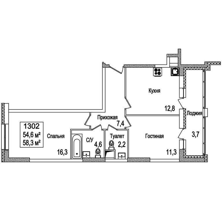 2-BD Apartment Sale, 58.6 sq. m. at Rasskazovo, Andreya Tarkovskogo Boulevard, Vnukovskoye Settlement, Moscow, Russia #2 2-BD Apartment Sale, 58.6 sq. m. at Rasskazovo, Andreya Tarkovskogo Boulevard, Vnukovskoye Settlement, Moscow, Russia #2