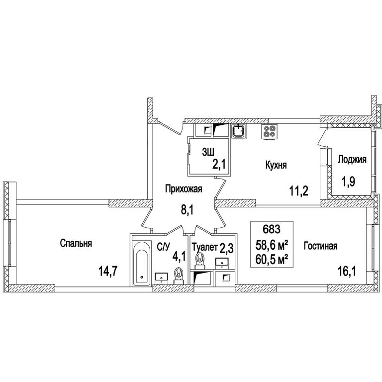 2-BD Apartment Sale, 60.5 sq. m. at Rasskazovo, Andreya Tarkovskogo Boulevard, Vnukovskoye Settlement, Moscow, Russia #1 2-BD Apartment Sale, 60.5 sq. m. at Rasskazovo, Andreya Tarkovskogo Boulevard, Vnukovskoye Settlement, Moscow, Russia #1