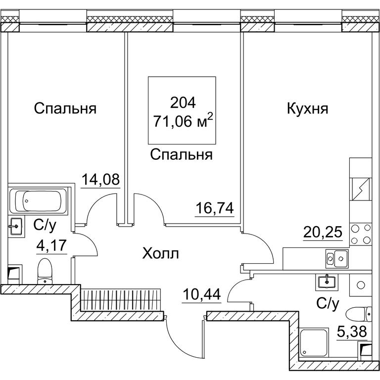 2-BD Apartment Sale, 71.06平方米 at SEZAR CITY, 2nd Khoroshyovsky Drive, Moscow, Russia #1 2-BD Apartment Sale, 71.06平方米 at SEZAR CITY, 2nd Khoroshyovsky Drive, Moscow, Russia #1