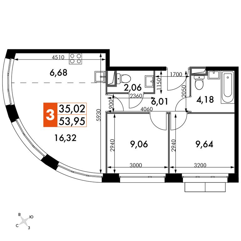 3-BD Apartment Sale, 53.95 sq. m. at Dvizhenie. Govorovo, Центральная улица, 47, деревня Говорово, поселение Московский, Москва, Россия #1
