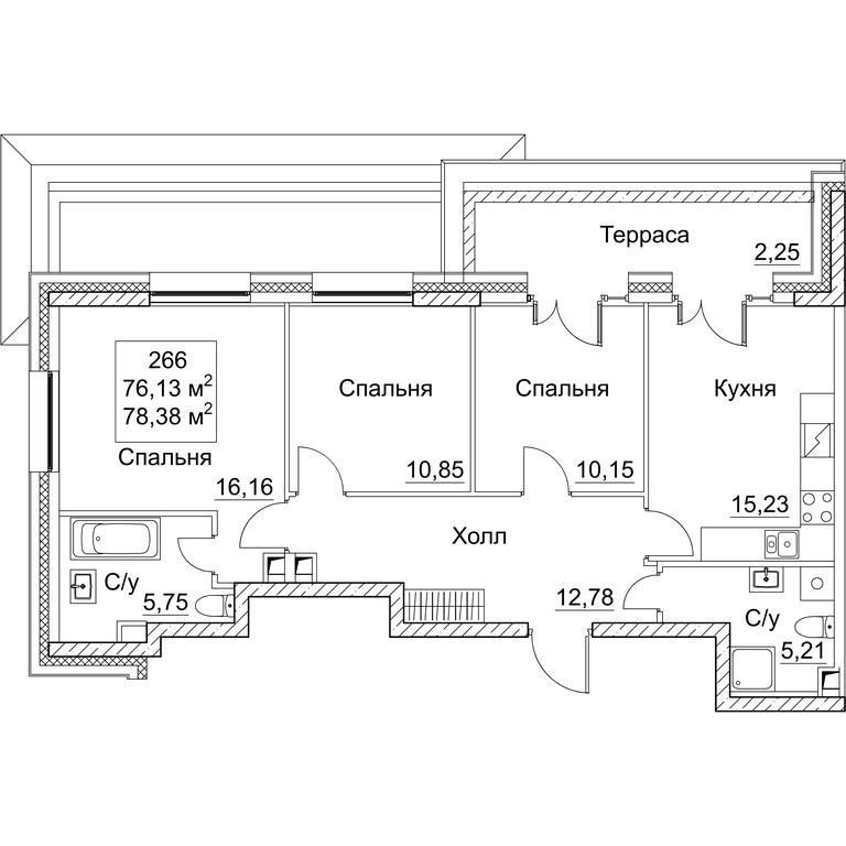 3-BD Apartment Sale, 78.38平方米 at SEZAR CITY, 2nd Khoroshyovsky Drive, Moscow, Russia #1 3-BD Apartment Sale, 78.38平方米 at SEZAR CITY, 2nd Khoroshyovsky Drive, Moscow, Russia #1