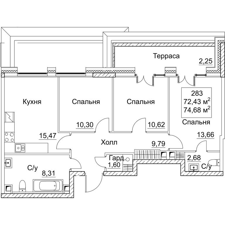 3-BD Apartment Sale, 74.68 sq. m. at SEZAR CITY, 2nd Khoroshyovsky Drive, Moscow, Russia #1 3-BD Apartment Sale, 74.68 sq. m. at SEZAR CITY, 2nd Khoroshyovsky Drive, Moscow, Russia #1