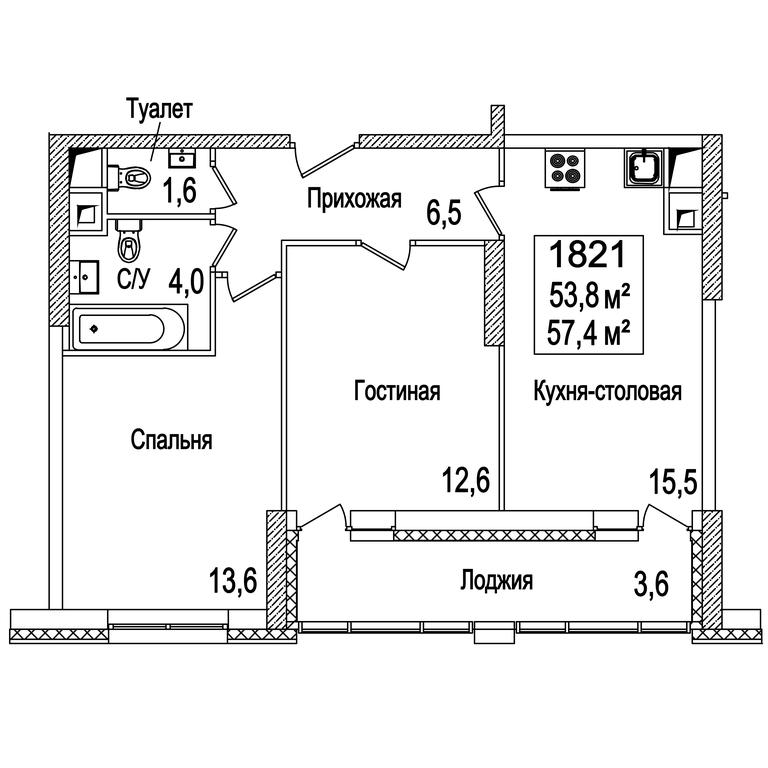 2-BD Apartment Sale, 57.5平方米 at Rasskazovo, Andreya Tarkovskogo Boulevard, Vnukovskoye Settlement, Moscow, Russia #1 2-BD Apartment Sale, 57.5平方米 at Rasskazovo, Andreya Tarkovskogo Boulevard, Vnukovskoye Settlement, Moscow, Russia #1