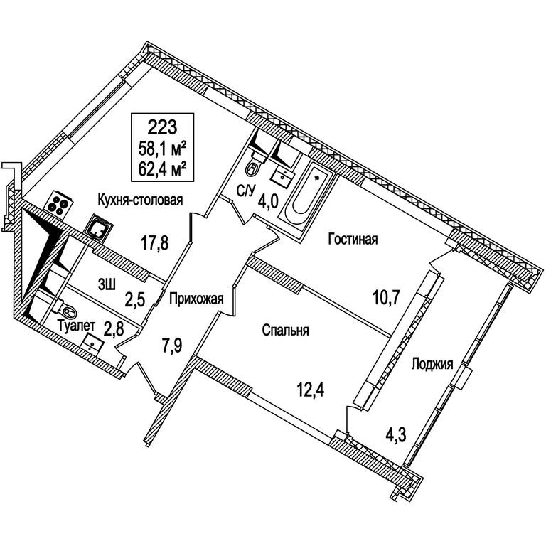 2-BD Apartment Sale, 63 sq. m. at Rasskazovo, Andreya Tarkovskogo Boulevard, Vnukovskoye Settlement, Moscow, Russia #1 2-BD Apartment Sale, 63 sq. m. at Rasskazovo, Andreya Tarkovskogo Boulevard, Vnukovskoye Settlement, Moscow, Russia #1