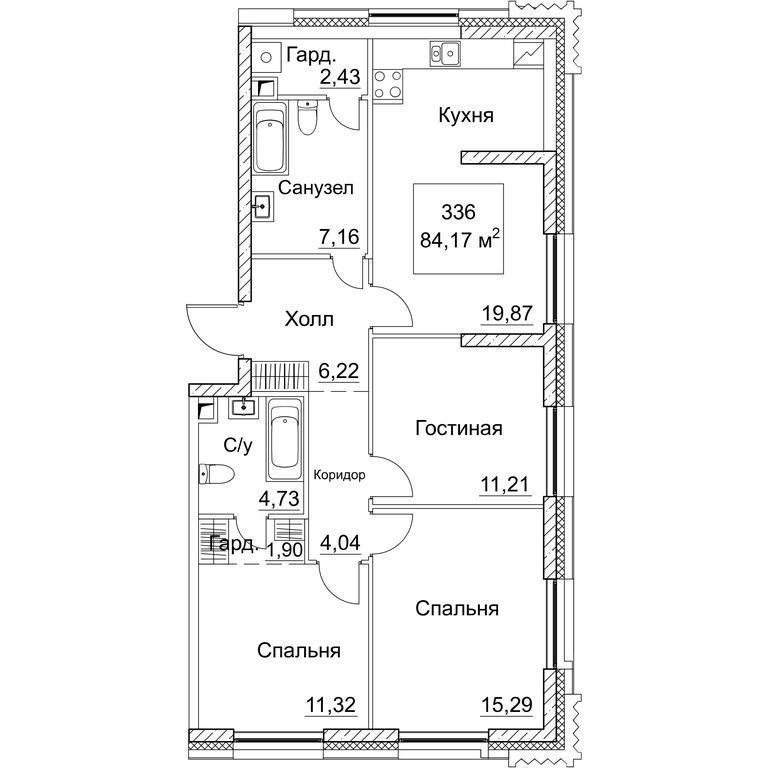 3-BD Apartment Sale, 84.17平方米 at SEZAR CITY, 2nd Khoroshyovsky Drive, Moscow, Russia #1 3-BD Apartment Sale, 84.17平方米 at SEZAR CITY, 2nd Khoroshyovsky Drive, Moscow, Russia #1