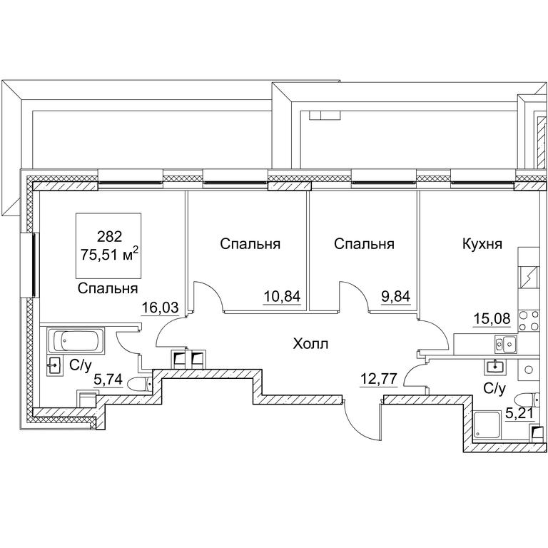 3-BD Apartment Sale, 75.51平方米 at SEZAR CITY, 2nd Khoroshyovsky Drive, Moscow, Russia #1 3-BD Apartment Sale, 75.51平方米 at SEZAR CITY, 2nd Khoroshyovsky Drive, Moscow, Russia #1