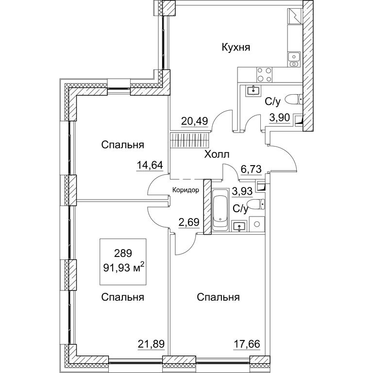 3-BD Apartment Sale, 93.81 sq. m. at SEZAR CITY, 2nd Khoroshyovsky Drive, Moscow, Russia #1 3-BD Apartment Sale, 93.81 sq. m. at SEZAR CITY, 2nd Khoroshyovsky Drive, Moscow, Russia #1