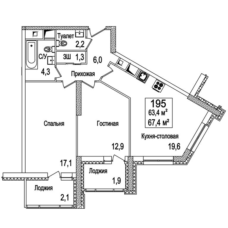 2-BD Apartment Sale, 67.4 sq. m. at Rasskazovo, Andreya Tarkovskogo Boulevard, Vnukovskoye Settlement, Moscow, Russia #1 2-BD Apartment Sale, 67.4 sq. m. at Rasskazovo, Andreya Tarkovskogo Boulevard, Vnukovskoye Settlement, Moscow, Russia #1