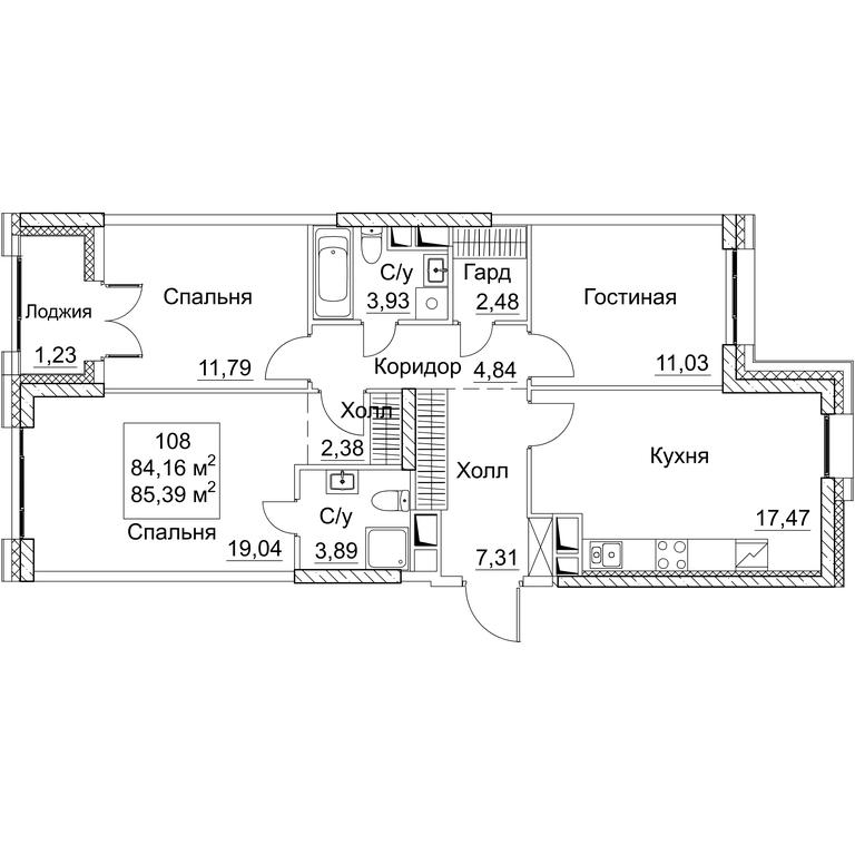 3-BD Apartment Sale, 83.01平方米 at SEZAR CITY, 2nd Khoroshyovsky Drive, Moscow, Russia #1 3-BD Apartment Sale, 83.01平方米 at SEZAR CITY, 2nd Khoroshyovsky Drive, Moscow, Russia #1