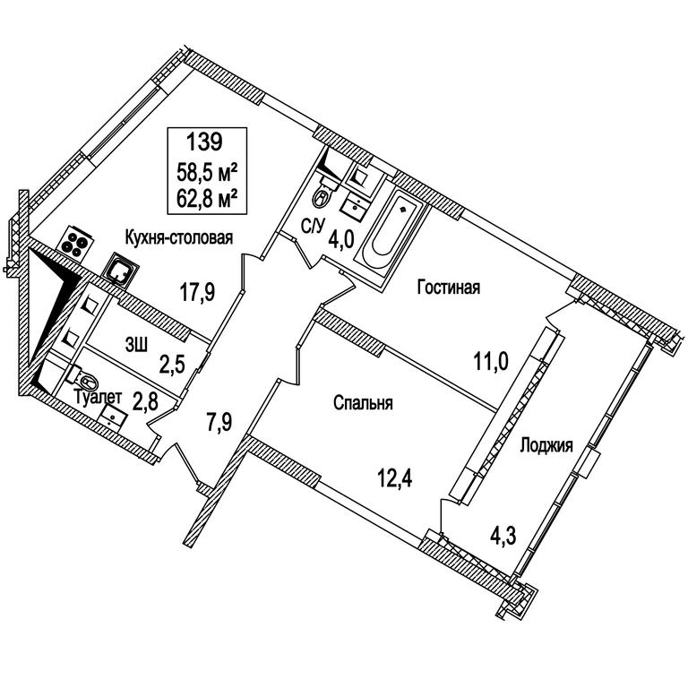 2-BD Apartment Sale, 62.8 sq. m. at Rasskazovo, Andreya Tarkovskogo Boulevard, Vnukovskoye Settlement, Moscow, Russia #2 2-BD Apartment Sale, 62.8 sq. m. at Rasskazovo, Andreya Tarkovskogo Boulevard, Vnukovskoye Settlement, Moscow, Russia #2