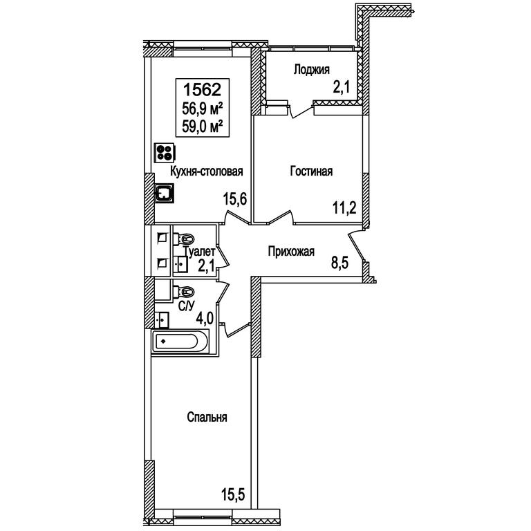 2-BD Apartment Sale, 59 sq. m. at Rasskazovo, Andreya Tarkovskogo Boulevard, Vnukovskoye Settlement, Moscow, Russia #1 2-BD Apartment Sale, 59 sq. m. at Rasskazovo, Andreya Tarkovskogo Boulevard, Vnukovskoye Settlement, Moscow, Russia #1