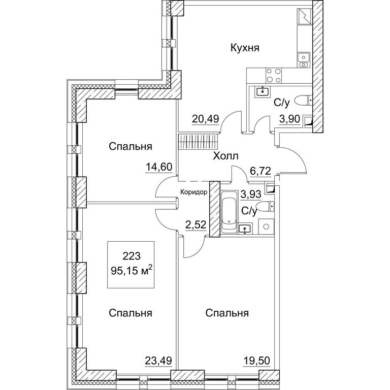 3-BD Apartment Sale, 97.03平方米 at SEZAR CITY, 2nd Khoroshyovsky Drive, Moscow, Russia #1 3-BD Apartment Sale, 97.03平方米 at SEZAR CITY, 2nd Khoroshyovsky Drive, Moscow, Russia #1
