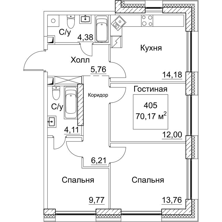 3-BD Apartment Sale, 72.05平方米 at SEZAR CITY, 2nd Khoroshyovsky Drive, Moscow, Russia #1 3-BD Apartment Sale, 72.05平方米 at SEZAR CITY, 2nd Khoroshyovsky Drive, Moscow, Russia #1