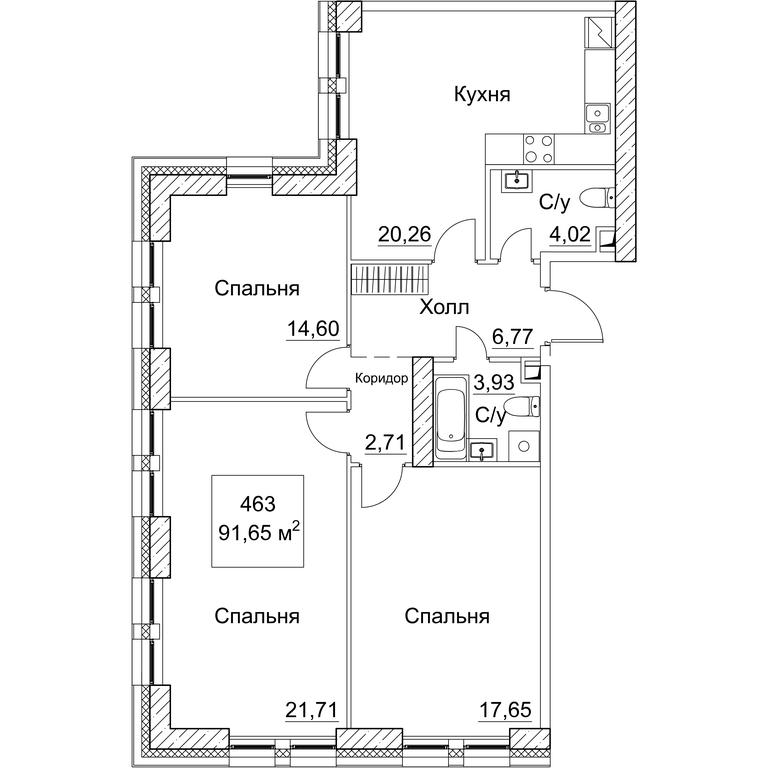 Продажа 3-комн. квартиры, 93,53 м² в ЖК «SEZAR CITY», 2-й Хорошёвский проезд, Москва, Россия #1 Продажа 3-комн. квартиры, 93,53 м² в ЖК «SEZAR CITY», 2-й Хорошёвский проезд, Москва, Россия #1