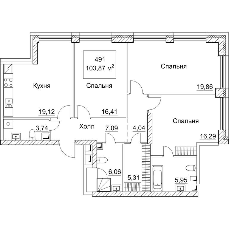 Продажа 3-комн. квартиры, 105,99 м² в ЖК «SEZAR CITY», 2-й Хорошёвский проезд, Москва, Россия #1 Продажа 3-комн. квартиры, 105,99 м² в ЖК «SEZAR CITY», 2-й Хорошёвский проезд, Москва, Россия #1
