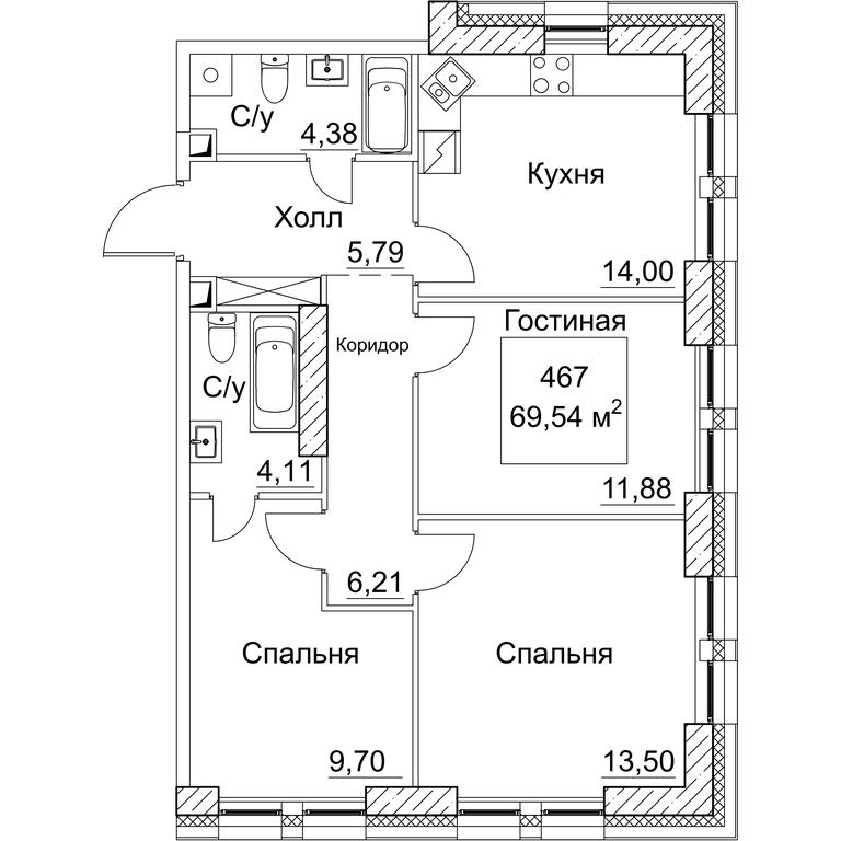 3-BD Apartment Sale, 71.42 sq. m. at SEZAR CITY, 2nd Khoroshyovsky Drive, Moscow, Russia #1 3-BD Apartment Sale, 71.42 sq. m. at SEZAR CITY, 2nd Khoroshyovsky Drive, Moscow, Russia #1