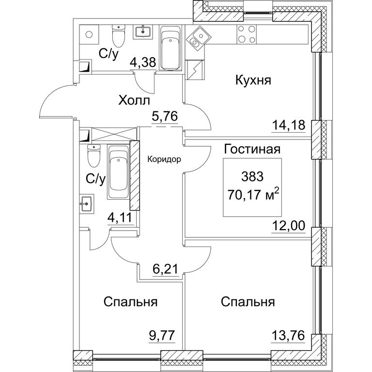 3-BD Apartment Sale, 72.05 sq. m. at SEZAR CITY, 2nd Khoroshyovsky Drive, Moscow, Russia #1 3-BD Apartment Sale, 72.05 sq. m. at SEZAR CITY, 2nd Khoroshyovsky Drive, Moscow, Russia #1