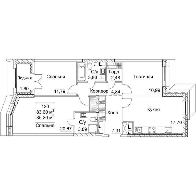 3-BD Apartment Sale, 85.2 sq. m. at SEZAR CITY, 2nd Khoroshyovsky Drive, Moscow, Russia #1 3-BD Apartment Sale, 85.2 sq. m. at SEZAR CITY, 2nd Khoroshyovsky Drive, Moscow, Russia #1