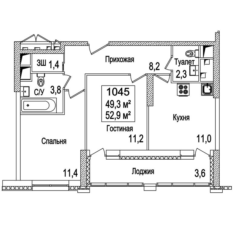 2-BD Apartment Sale, 53.3 sq. m. at Rasskazovo, Andreya Tarkovskogo Boulevard, Vnukovskoye Settlement, Moscow, Russia #2 2-BD Apartment Sale, 53.3 sq. m. at Rasskazovo, Andreya Tarkovskogo Boulevard, Vnukovskoye Settlement, Moscow, Russia #2