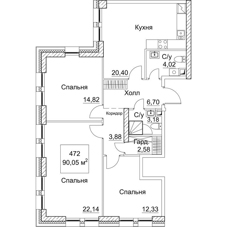3-BD Apartment Sale, 91.93平方米 at SEZAR CITY, 2nd Khoroshyovsky Drive, Moscow, Russia #1 3-BD Apartment Sale, 91.93平方米 at SEZAR CITY, 2nd Khoroshyovsky Drive, Moscow, Russia #1